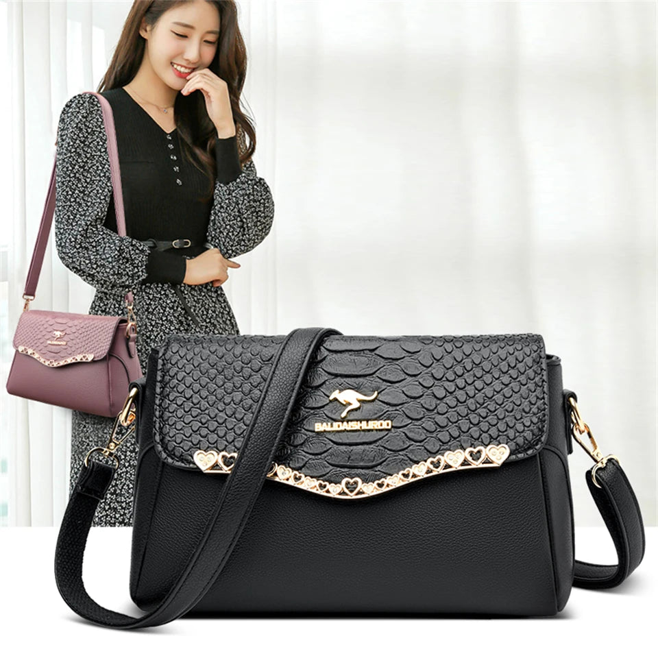 New Retro Purses and Handbags Women Bag High Quality Leather Shoulder Crossbody Bags Luxury Designer Ladies Casual Messenger Sac