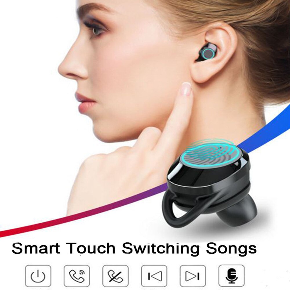 G02 TWS Bluetooth 5.0 Stereo Earphone Touch Wireless Earphones IPX7 Waterproof Earphones 3300mAh LED Display Smart Power Bank