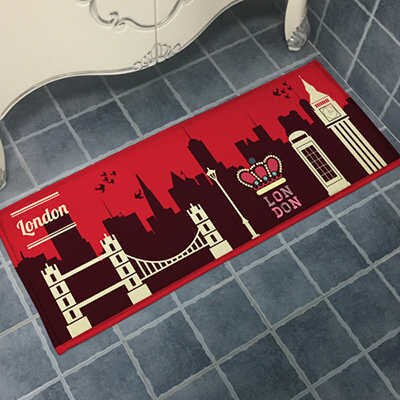 Home Decorative Door Mat Hallway Doormat Entrance 45x115cm London Designs Anti-Slip Floor Mats Carpets Bathroom Kitchen Rugs