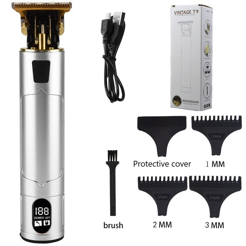 2022 T9 0Mm Professional Hair Clipper Beard Trimmer Electric Rechargeable Men Hair Shaver Beard Barber Hair Cut Cutting Machine