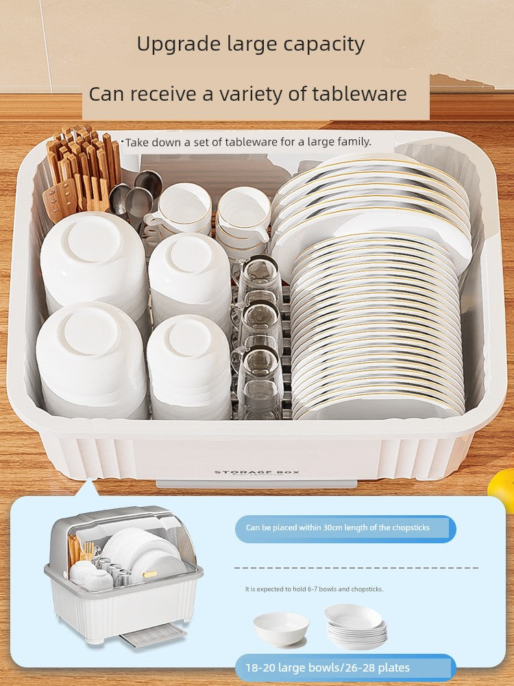 Tableware Storage Box Drain with Cover Cockroach-Proof Kitchen