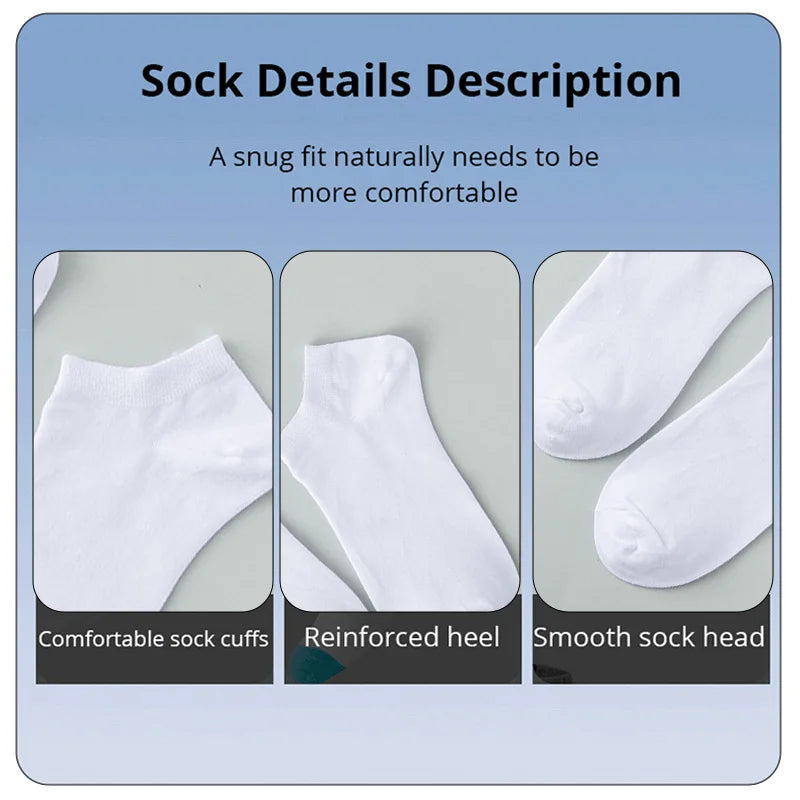 10 Pairs Unisex Casual Plain Color Boat Socks Thin Breathable Comfy Anti Odor Sweat-absorbing Low Cut Ankle Socks For Men Women