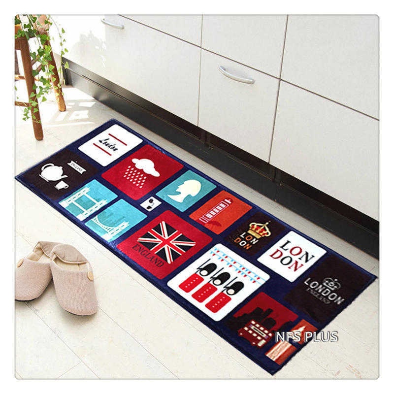 Home Decorative Door Mat Hallway Doormat Entrance 45x115cm London Designs Anti-Slip Floor Mats Carpets Bathroom Kitchen Rugs