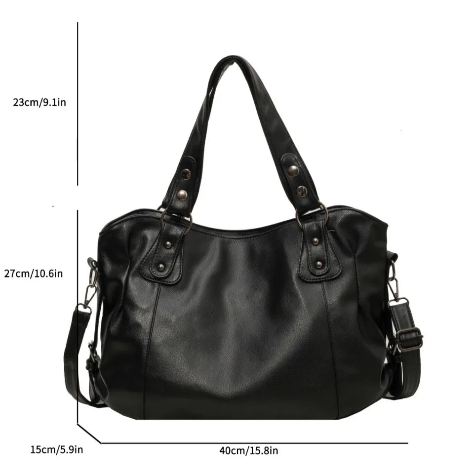 Female Hobo Handbag Large Capacity Shoulder Bags Big Stylsih Casual Tote Bag Ladies A4 Soft Leather Crossbody Bags Business Sac