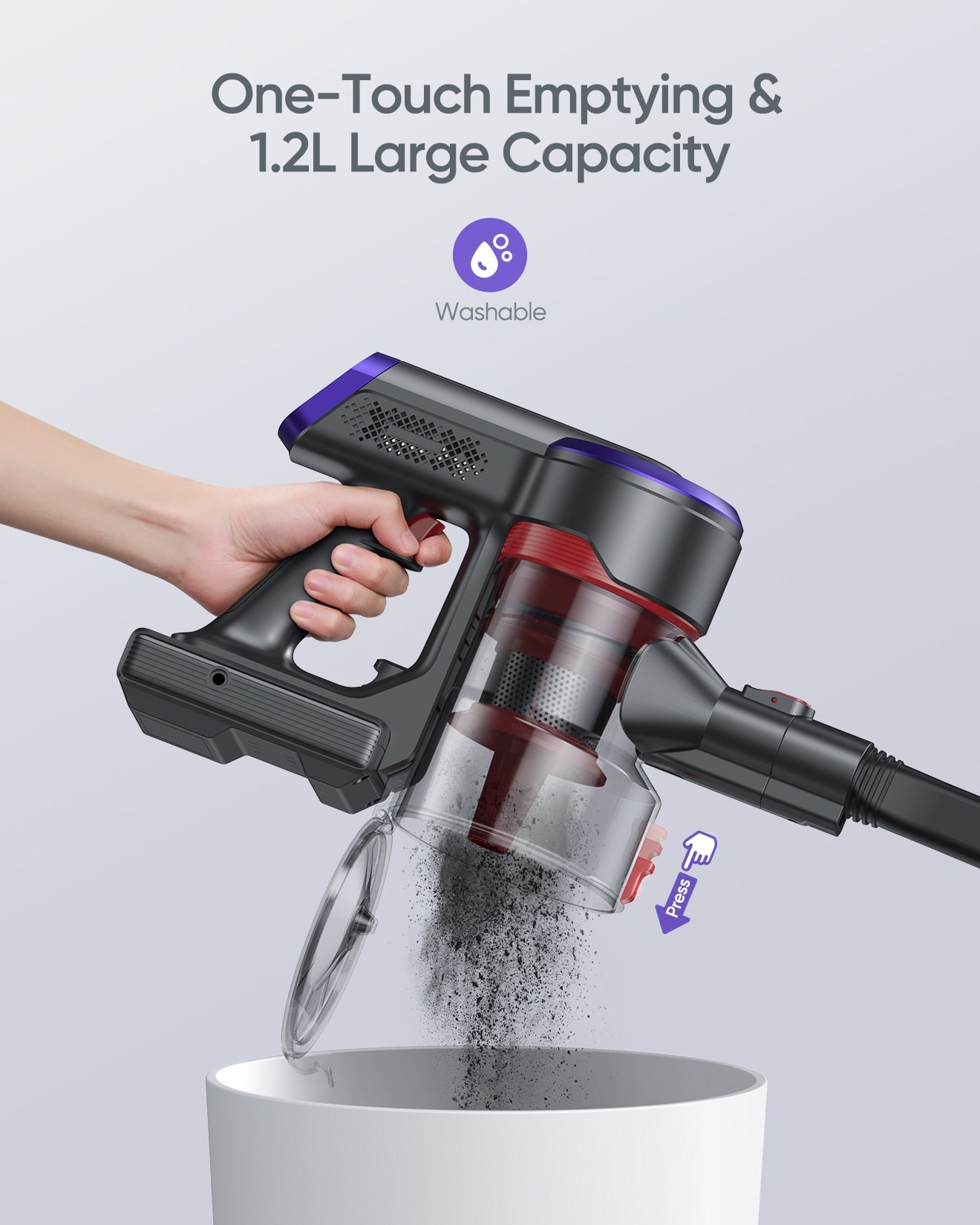 Butre JR400 33KPa Cordless Vacuum Cleaner Handheld Wireless With Touch Display 400W Home Appliance For Floors/Carpets/Dog Hair