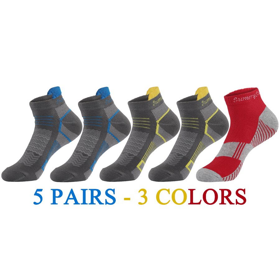 5 Pairs/Lot Mens Running Socks Casual Outdoor Sports Cotton Orange Red Stripes Compression Black 15 Styles Travel Hot Sale 2023