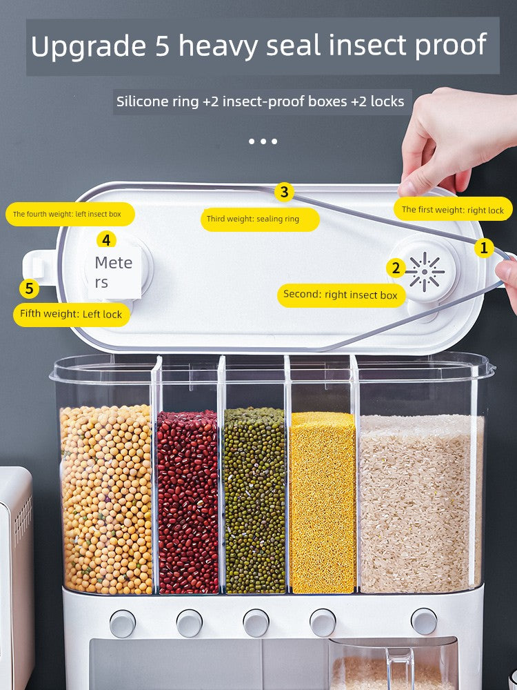 Cereals Storage Box Rice Bucket Kitchen Seasoning Set Combination Seasoning Box For Home Classy Salt Jar Lard