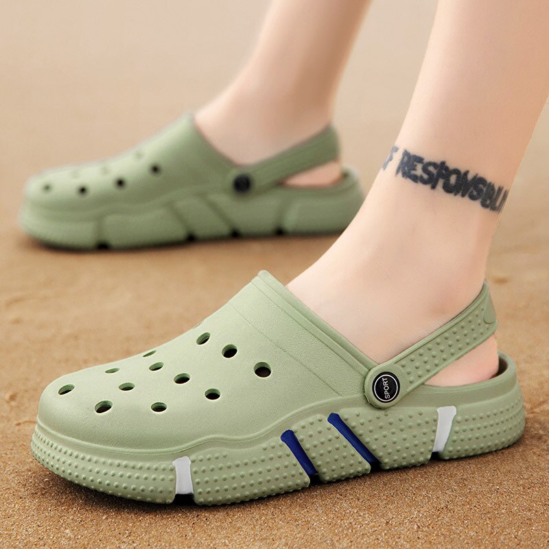 Comwarm Summer Men&#39;s Slippers Summer Anti-Slip Clogs Garden Shoes Hole Shoes For Women Outdoor Couple Beach Sandals Home Slides