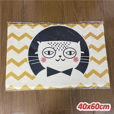 Home Decorative Doormat Entrance Door Mat Cartoon Designs Flannel Fabric PVC Dotted Anti-Slip Floor Mats Carpets Area Rugs