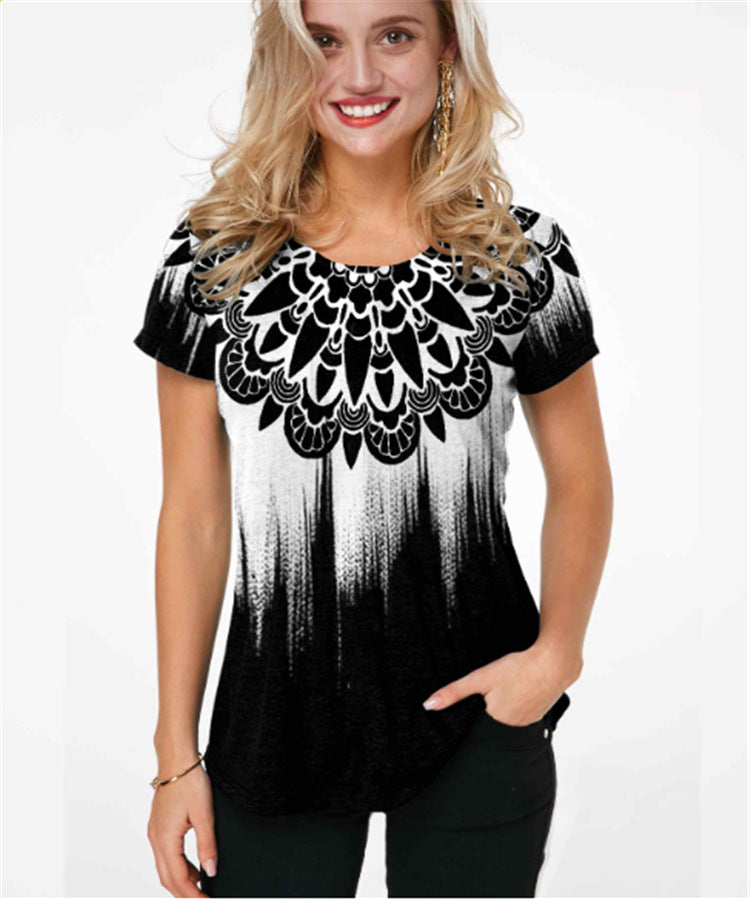 Printed Large Women's Fashion T-shirt