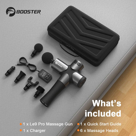 BOOSTER Pro 3 Deep Tissue Massage Gun Muscle Stimulator Body Massager, Fascial Gun Relax Therapy Low Noise for Fitness Shaping