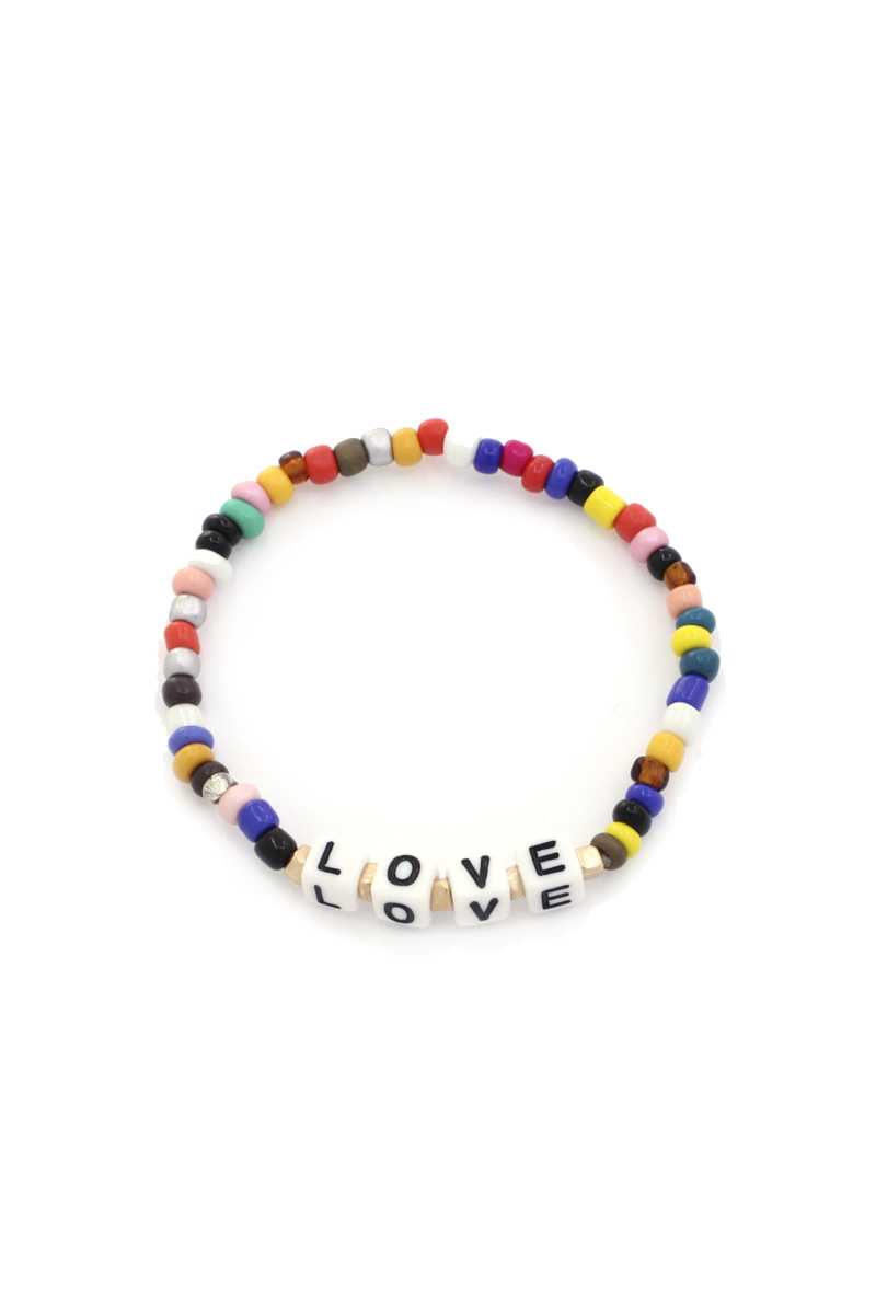 Mama Quote Beaded Stretch Bracelet