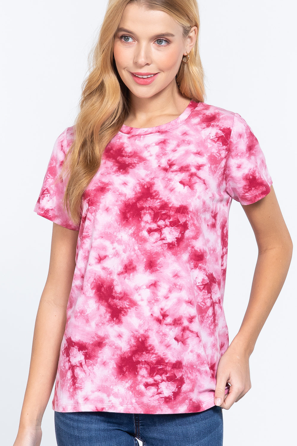 Short Slv Tie-dye Cotton Jersey Top