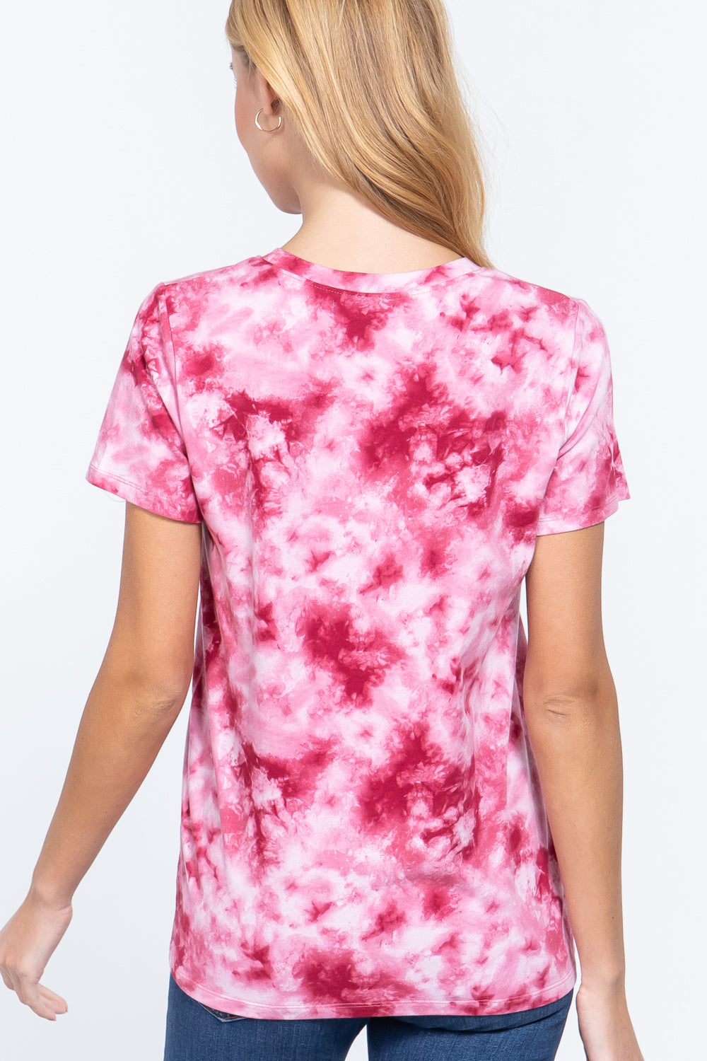 Short Slv Tie-dye Cotton Jersey Top