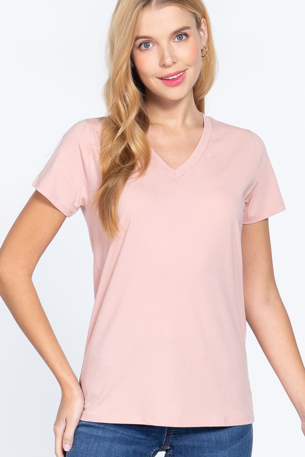 Short Sleeve V-neck Boxy Tee