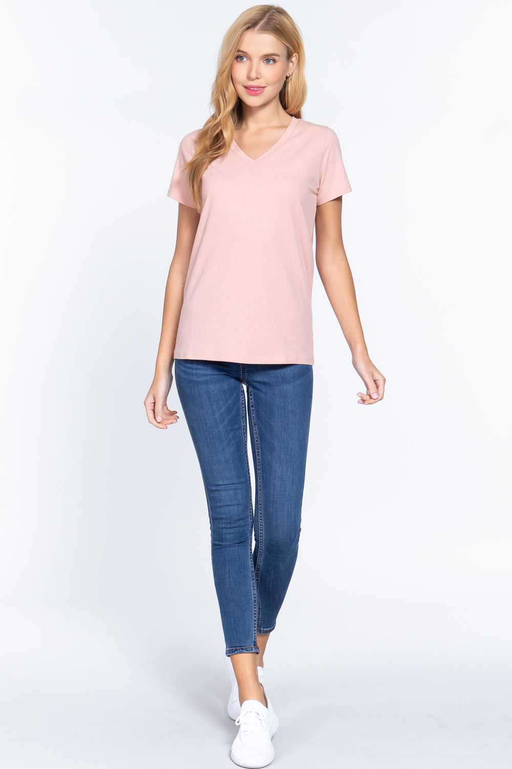 Short Sleeve V-neck Boxy Tee