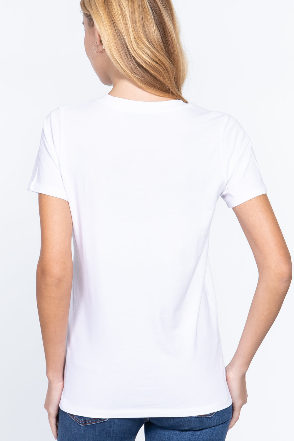 Short Sleeve V-neck Boxy Tee