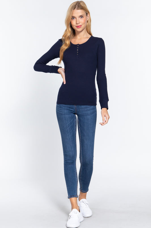 Long Slv Scoop Neck Thermal Top