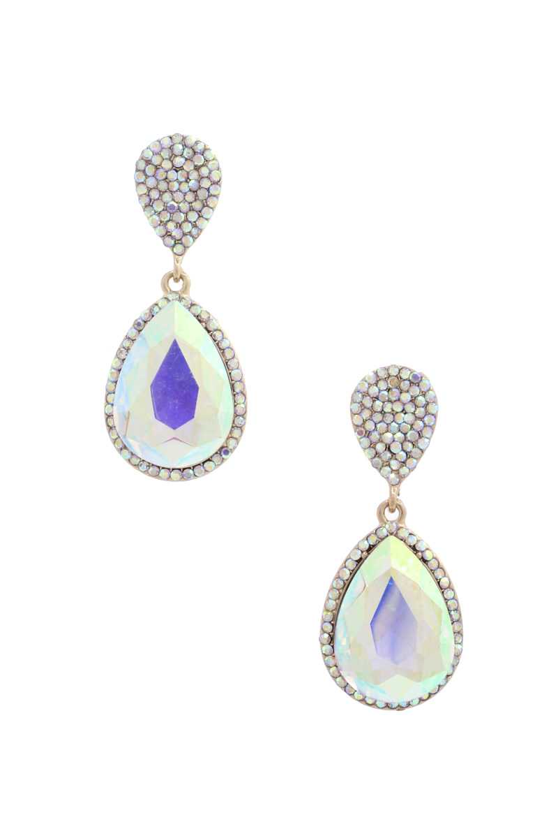 Teardrop Rhinestone Edge Elegant Earring