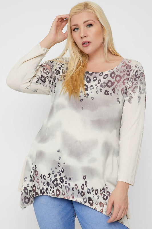 Geometric/tribal Sublimation Print Tunic Top