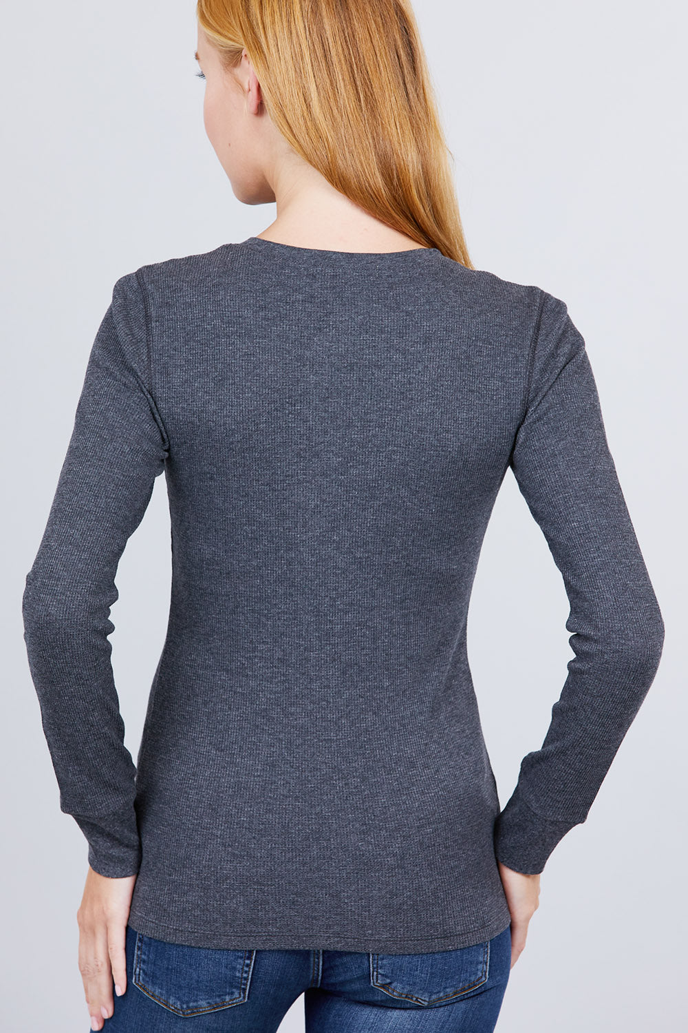 Long Slv Henley Thermal Top