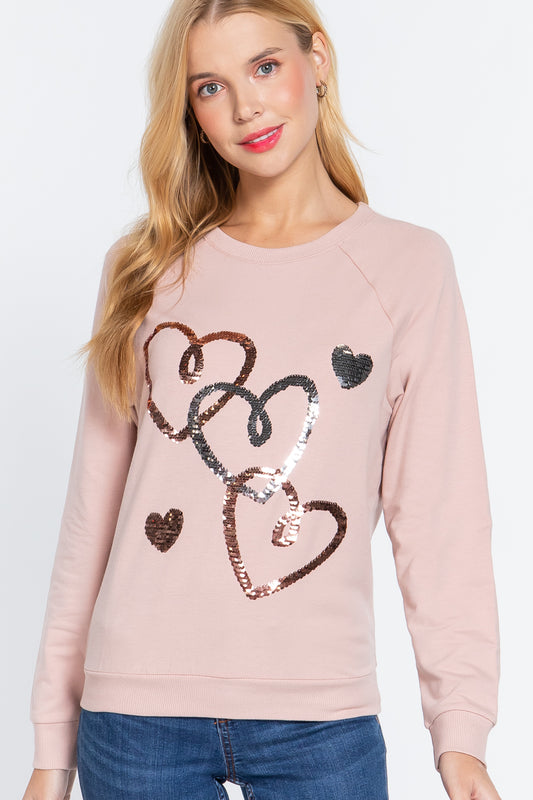 Sequins French Terry Pullover Top