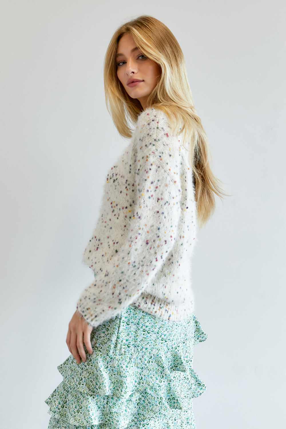 Cute Multi Color Polak Dot Sweater