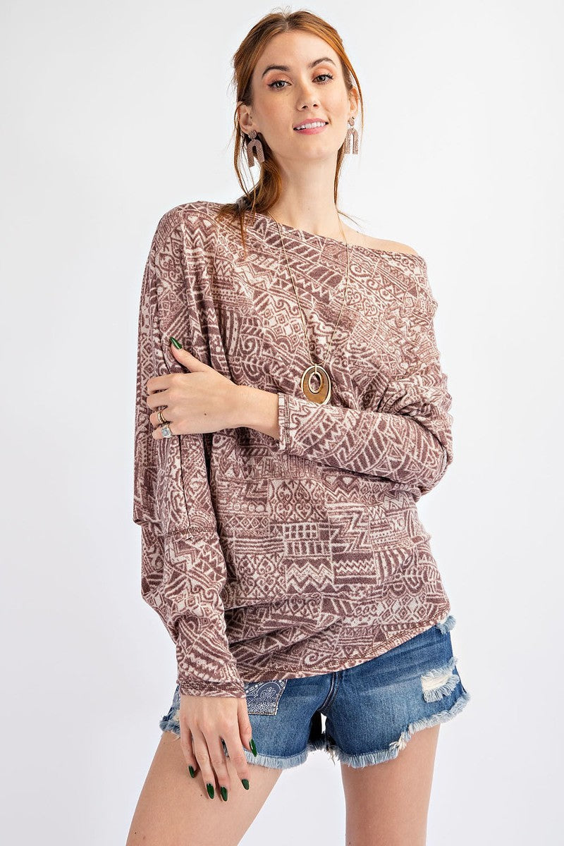 Tribal Printed Knit Top