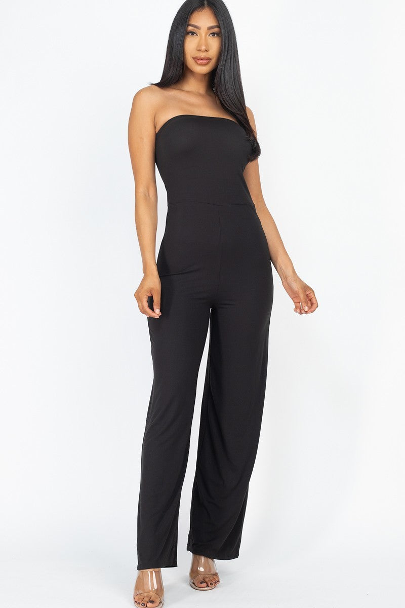 Solid Strapless Jumpsuit