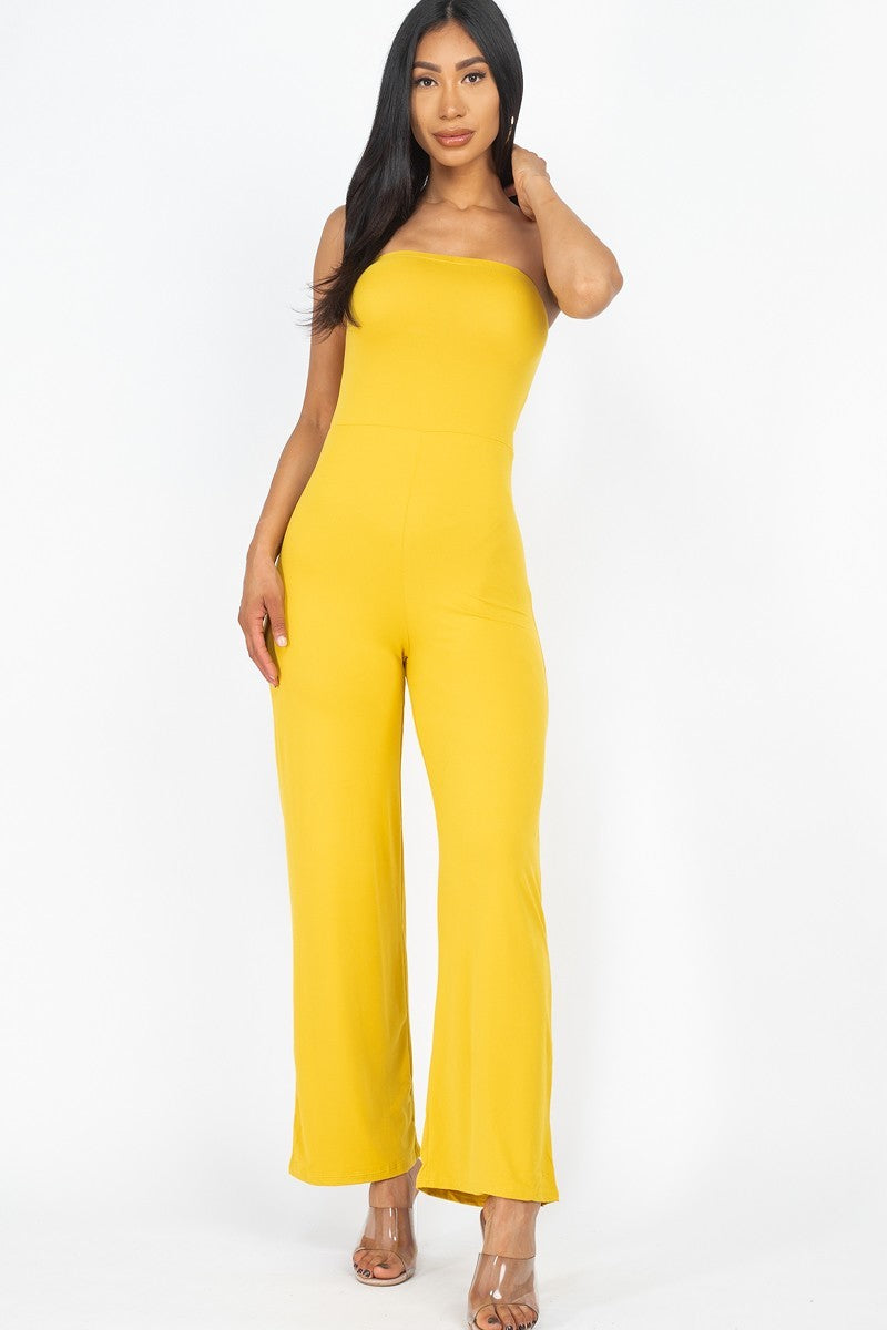 Solid Strapless Jumpsuit