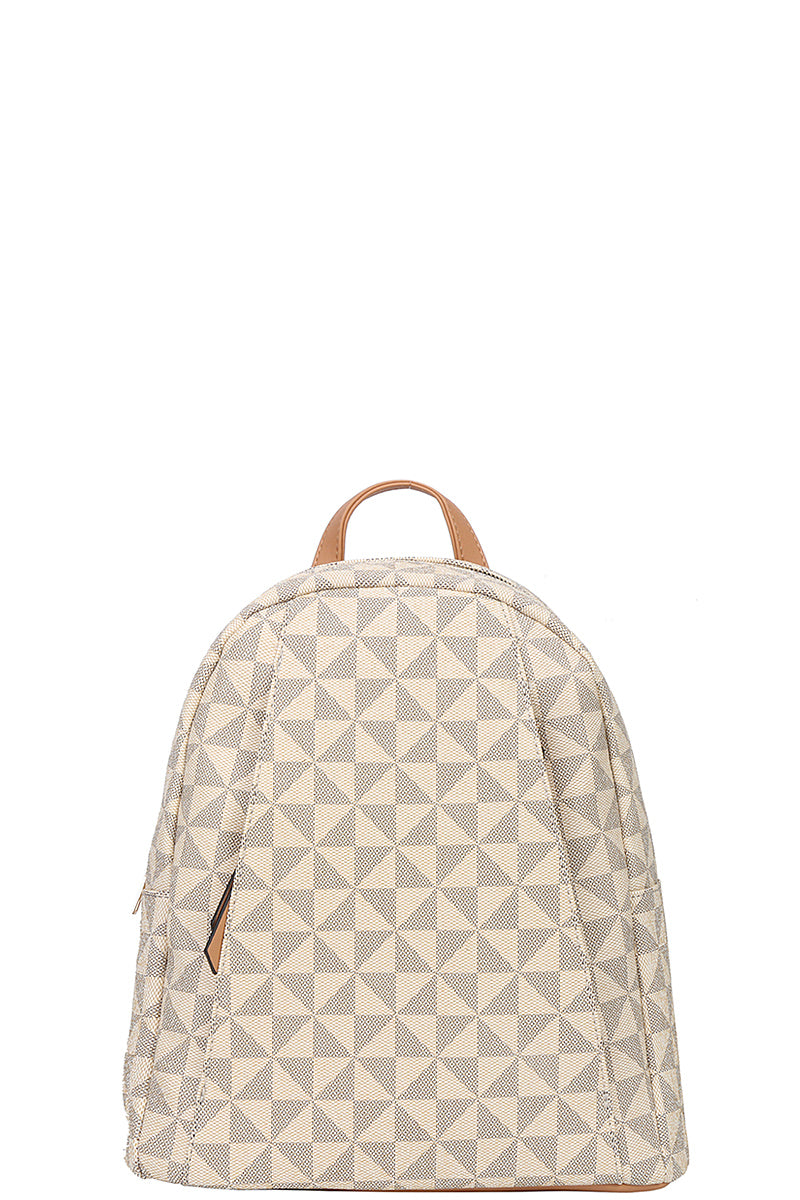 Curved Monogram Zipper Backpack