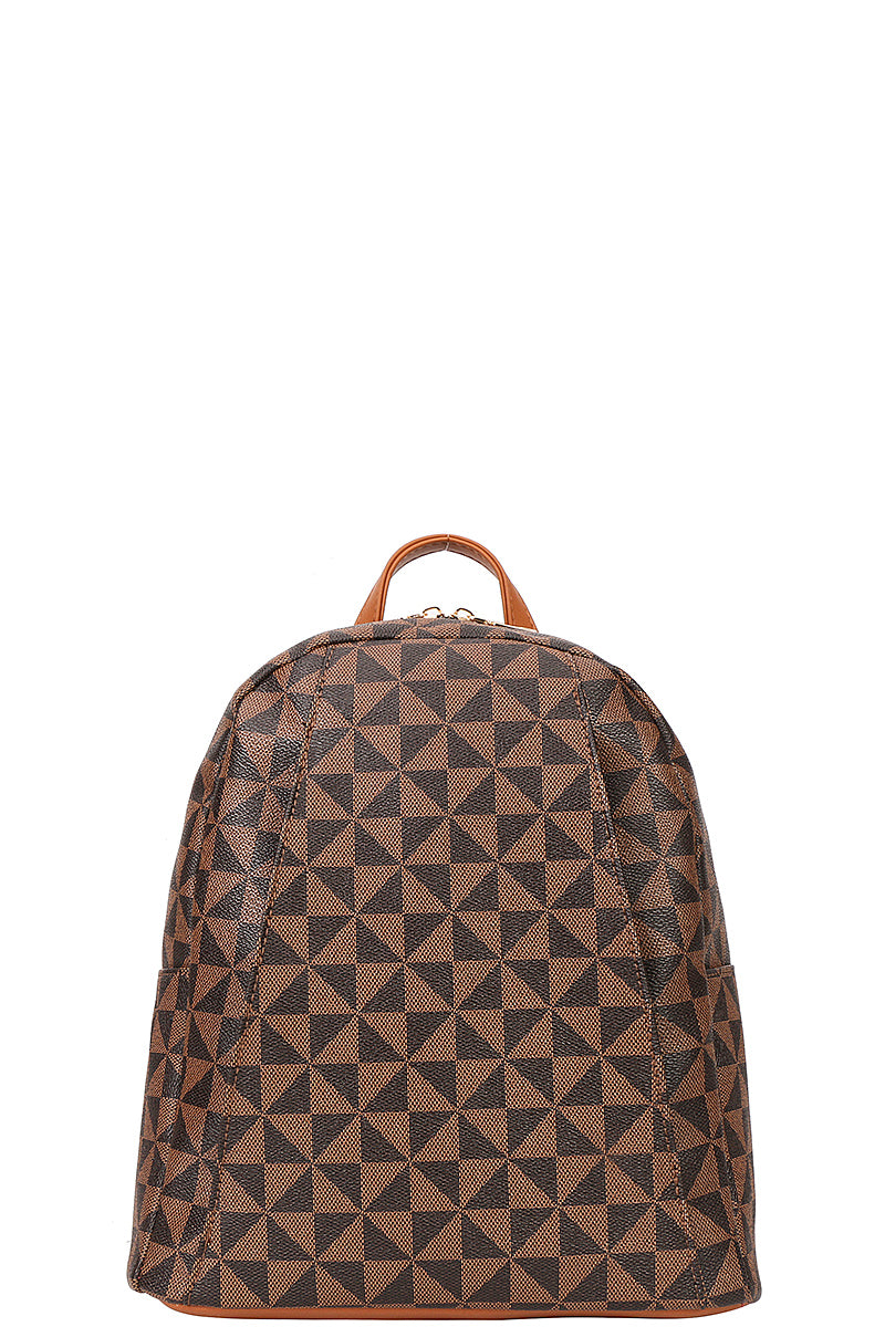 Curved Monogram Zipper Backpack