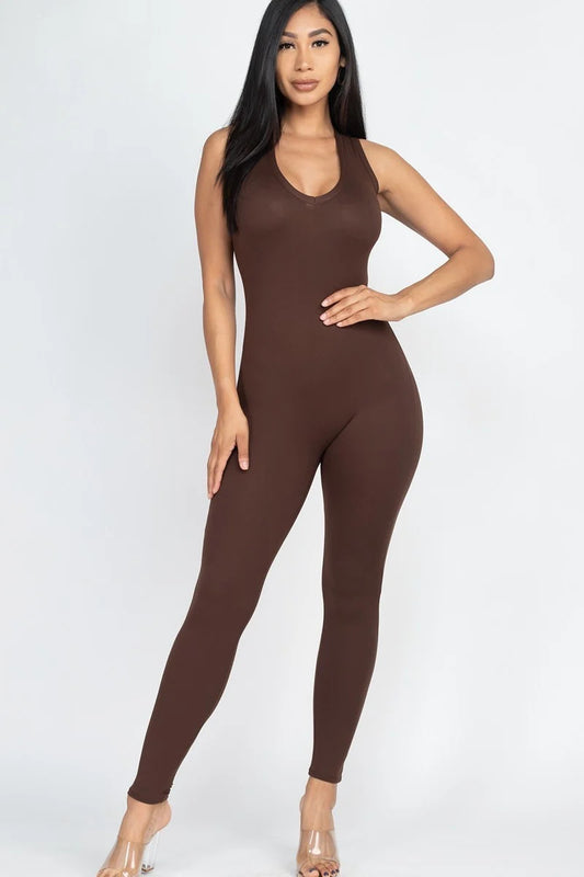 Racer Back Bodycon Jumpsuit