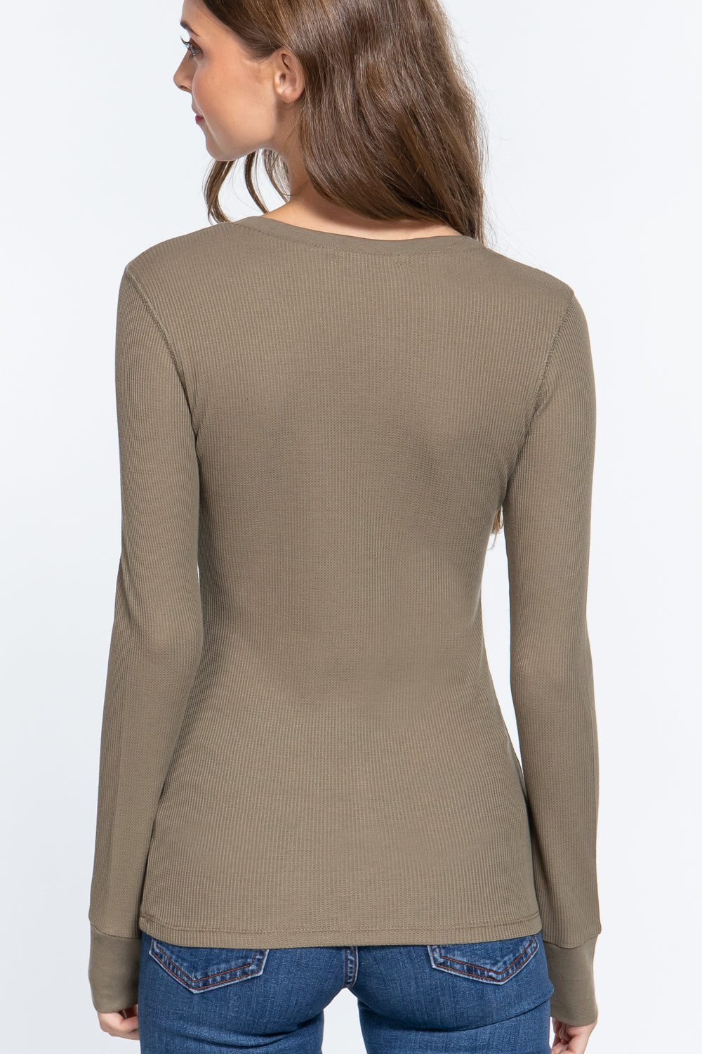 Long Slv V-neck Thermal Top