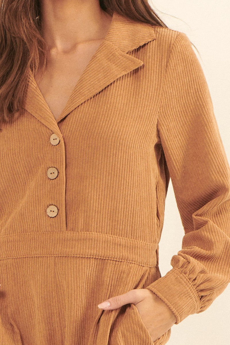 A Woven Corduroy Romper