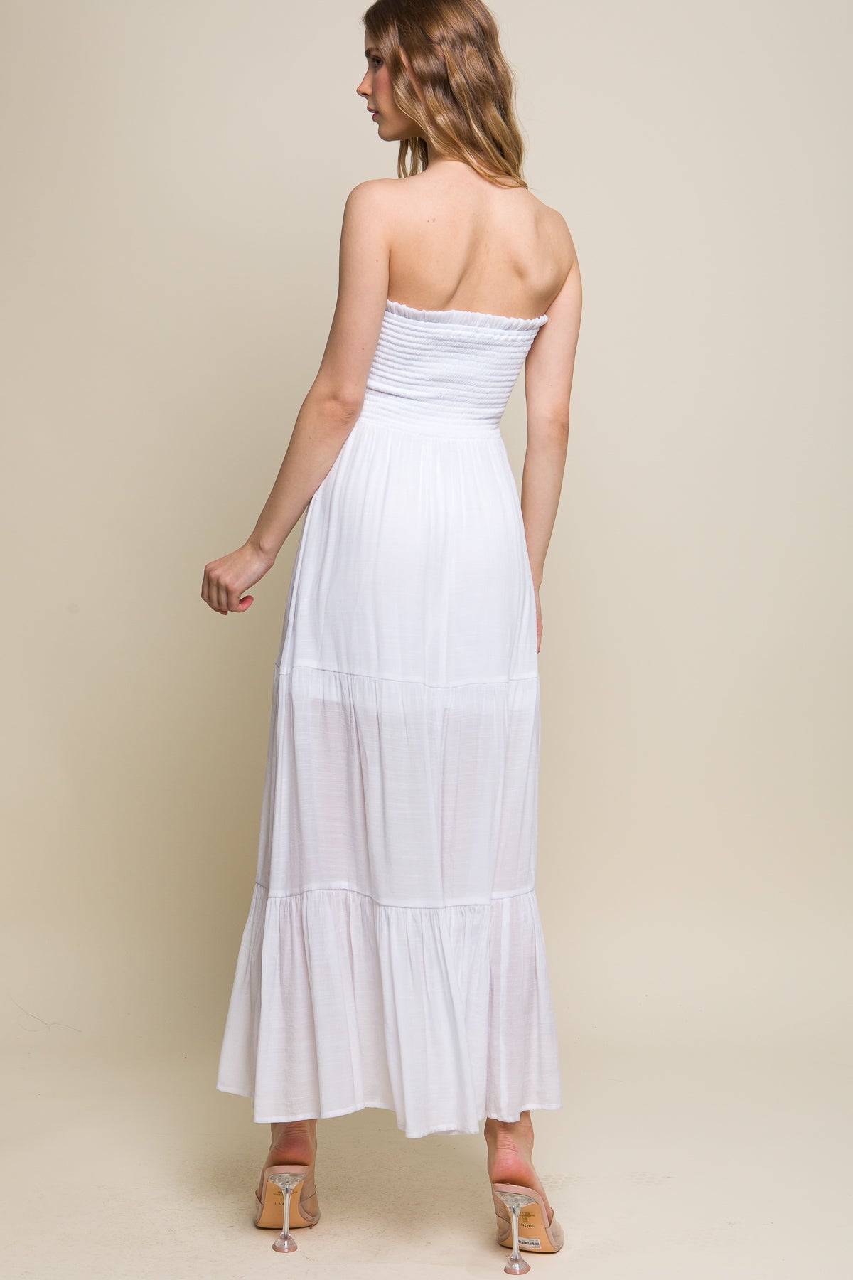 Strapless Maxi Dress White | Best Women White Maxi Dress | Modern Women Dress www.chishtismart.com