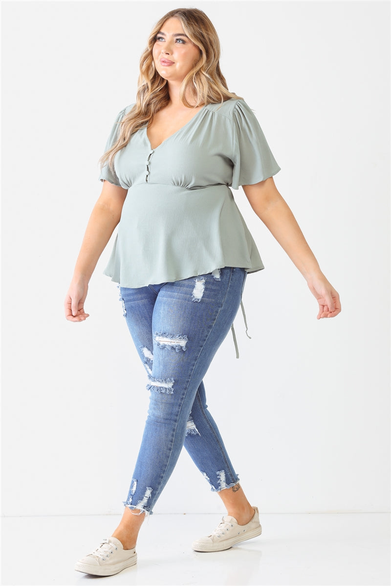 Plus Tie Detail Flare Top