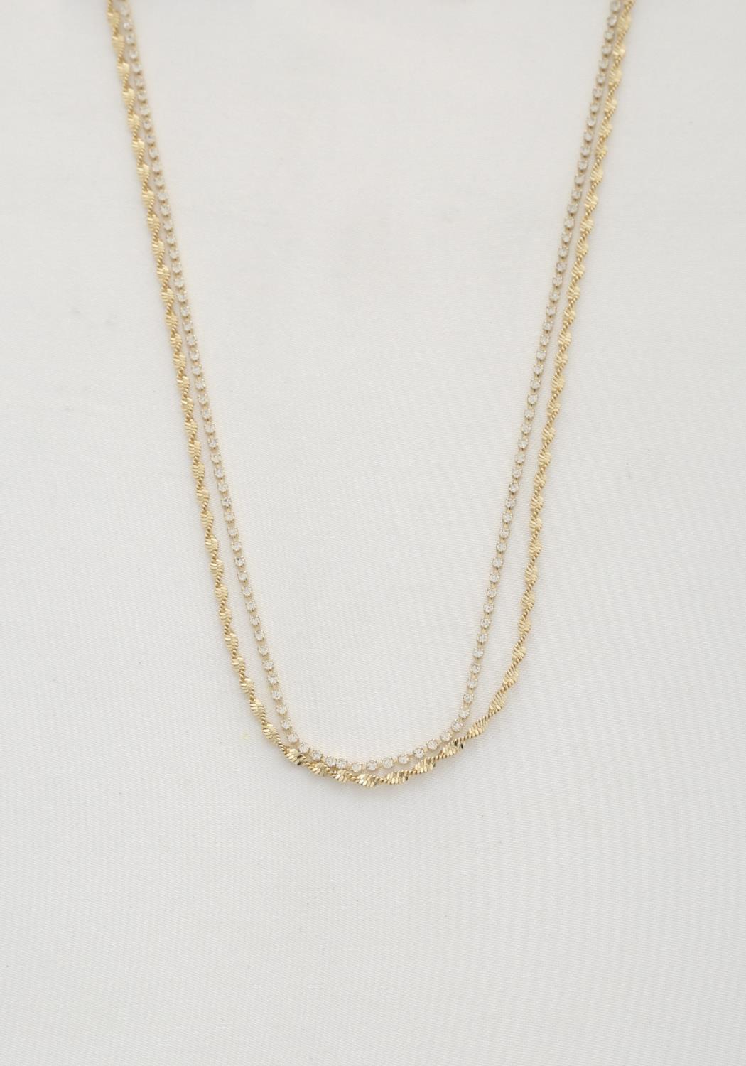 Rope Crystal Link Choker Necklace