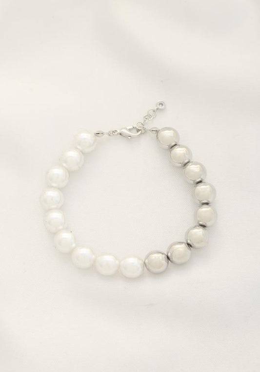 Pearl Metal Bead Bracelet