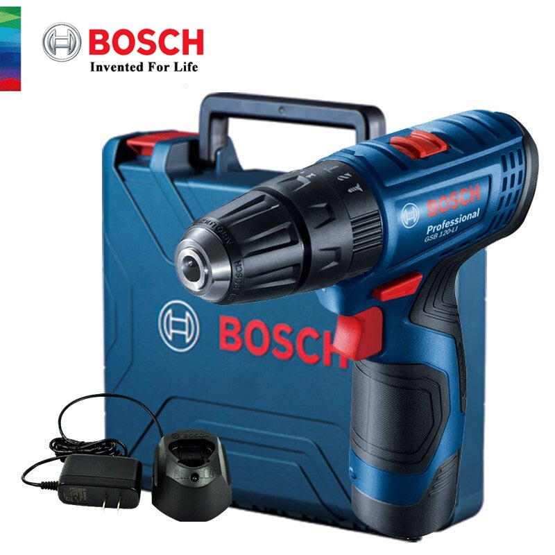 Bosch 3 In 1 Electric Drill GSB 120-LI 12V Rechargeable Cordless Impact Drill Multi-function Home DIY Screwdriver Power Tool