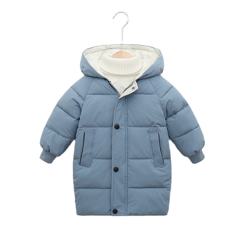 2-12Y Kids Down Long Outerwear Winter Clothes Teen Boys Girls Cotton-Padded Parka Coats Big Children Thicken Warm Cotton Jackets