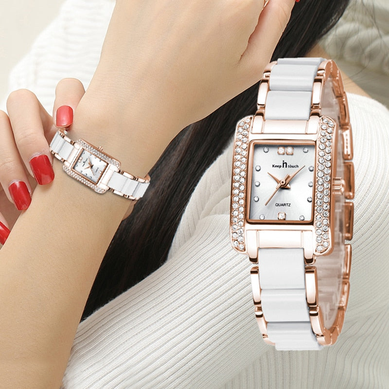 Fashion Women Watch Square Diamond Bracelet Wrist Watch For Women Luxury Casual Women&#39;s Watch As A Gift With Box Montre Femme