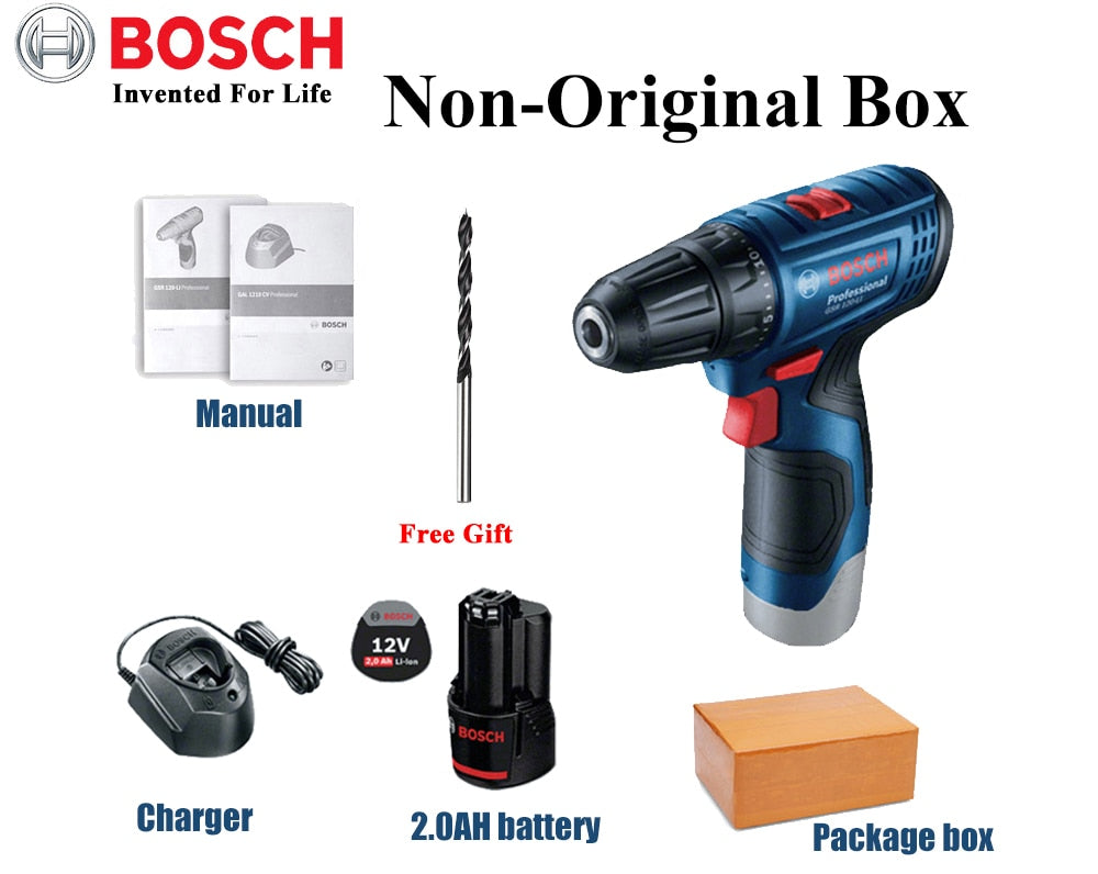 Bosch Professional Electric Drill GSR 120-LI 12V Cordless Electric Hand Drill Multi-Function Home DIY Screwdriver Power Tools