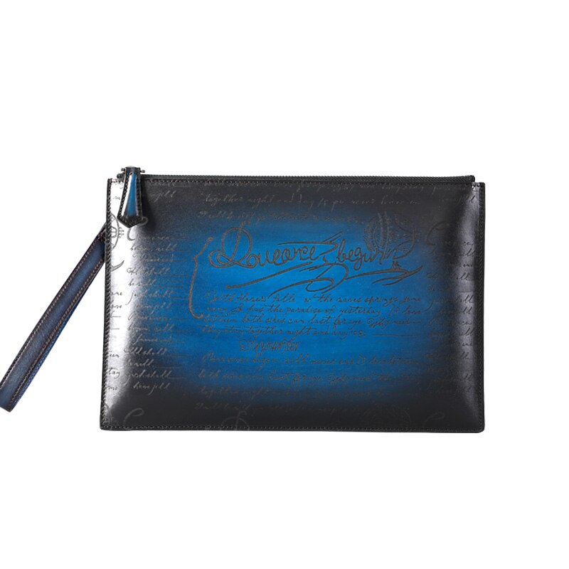 Fast Shipping Brand Luxury Handbag Genuine Leather Letter Day Clutch with Engraving Designer Handmade Large Capacity Handbag