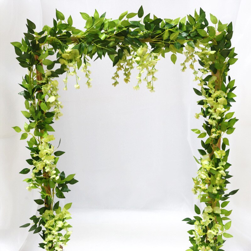 2 Meters Hydrangea Leaf Vine Wedding Decorative Plants Wall Arrangement Home Bathroom Decoration Accessories Artificial Flowers