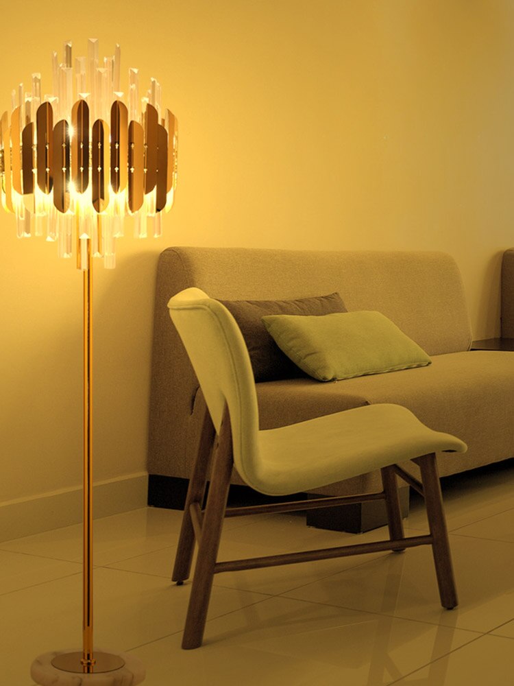 New Luxury Modern Crystal Gold Stand Floor Lamp LED For Bedroom Living Room Indoor Home Light Fixtures