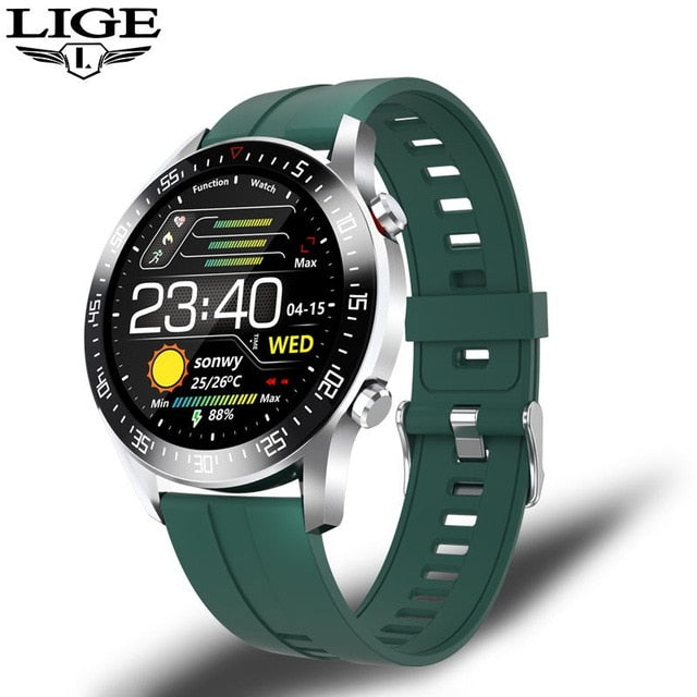 LIGE New 2021 Smart Watch Men Heart Rate Blood Pressure Information Reminder Sport Waterproof Smart Watch for Android IOS Phone