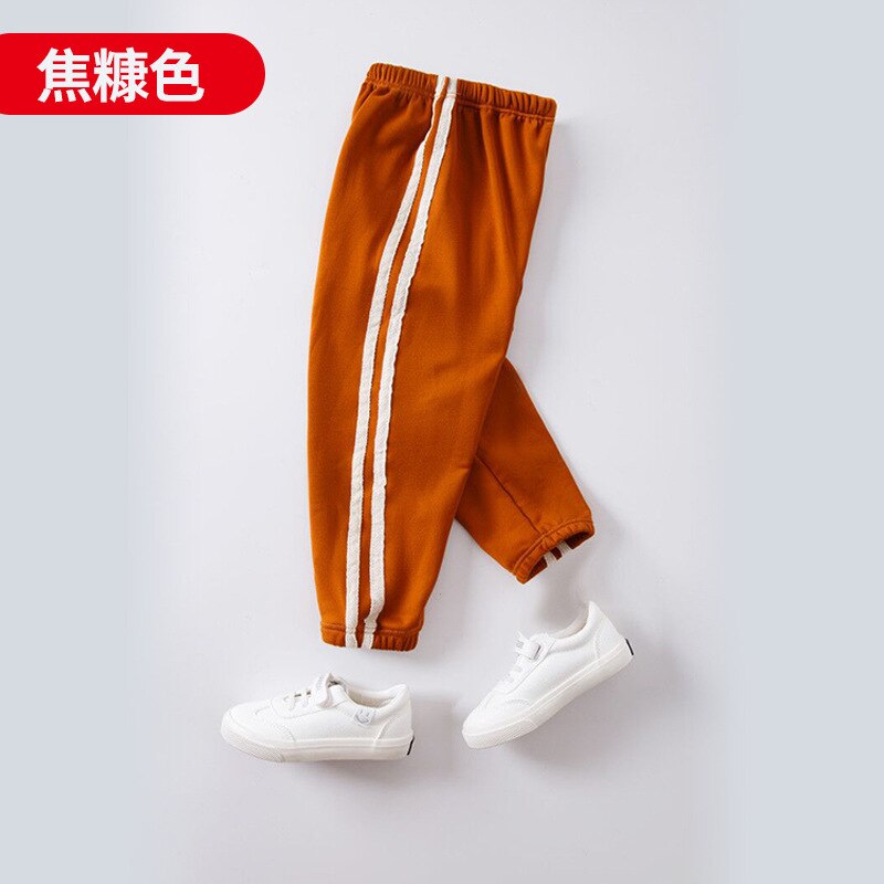 100-160 Cm Winter Girls Boys Sports Casual Pant Baby Kids Children Leisure Thick Warm Fleece Trousers