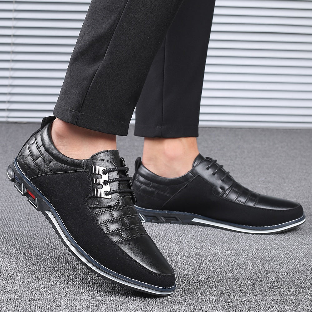 Autumn Genuine Leather Mens Walking Shoes Breathable Male Sneakers Lace-up Oxfords Dress Business Formal Wedding Party Big Size