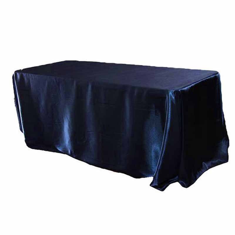 Black White Wedding Satin Tablecloth Table Cloth Rectangle For Hotel Banquet Party Events Decoration Table Cover Topper Overlay